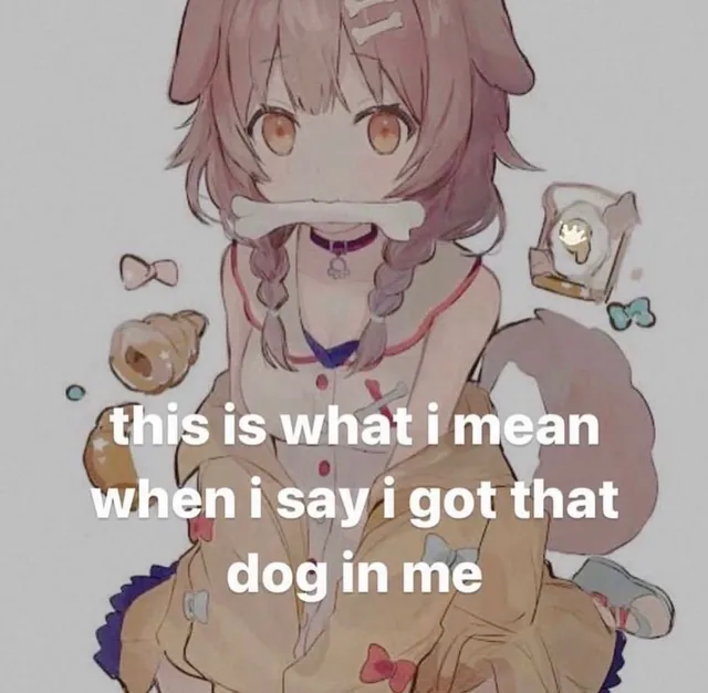 meme: this is what i mean when i say i got that dog in me