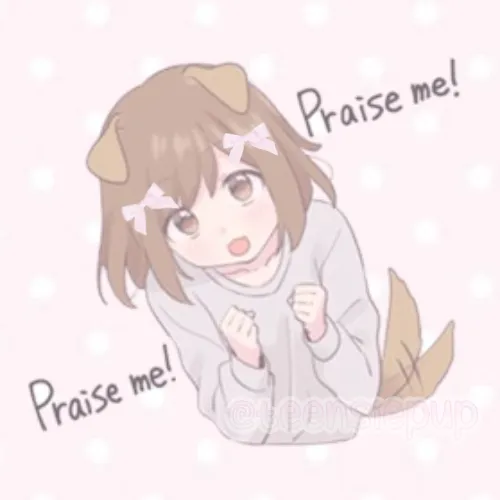 drawing of a puppygirl asking to be praised